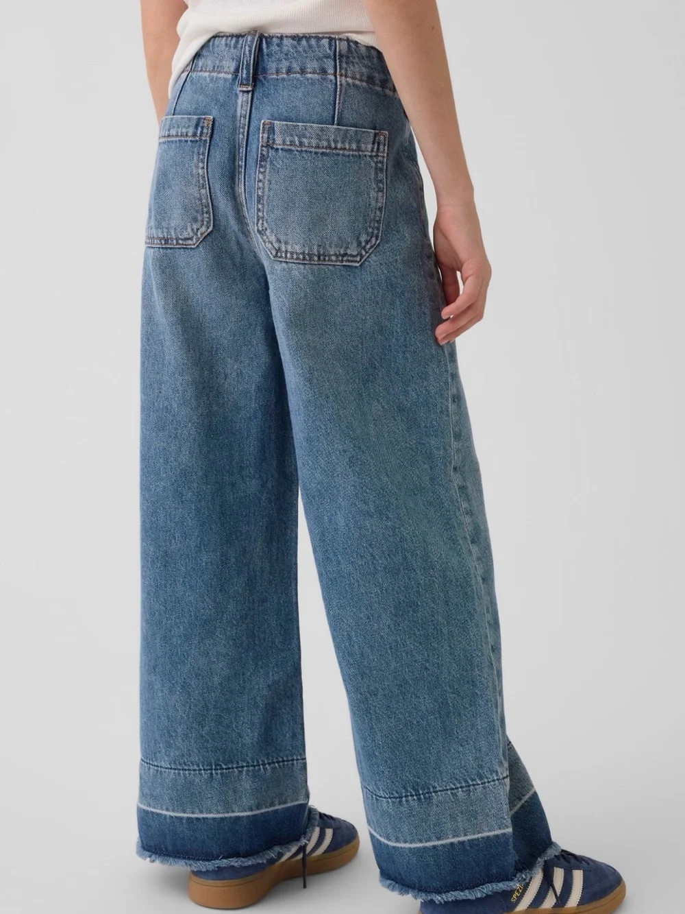 GAP Kids High Rise Stride Wide-Leg Ankle Jeans